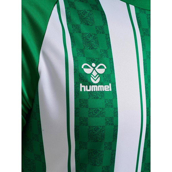 Hummel Match Striped Shirt Korte Mouw Heren - Groen / Wit