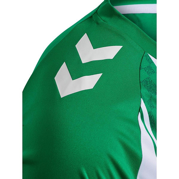Hummel Match Striped Shirt Korte Mouw Heren - Groen / Wit