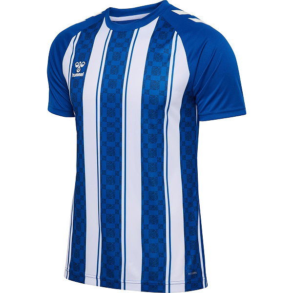 Hummel Match Striped Shirt Korte Mouw Heren - Royal / Wit