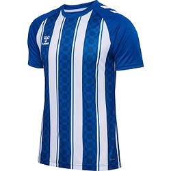 Hummel Match Striped Maillot Manches Courtes Hommes - Royal / Blanc