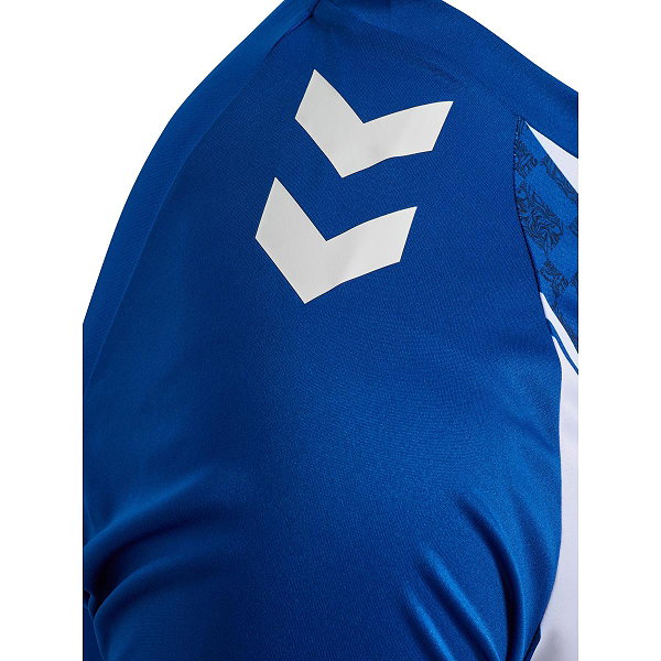 Hummel Match Striped Shirt Korte Mouw Heren - Royal / Wit