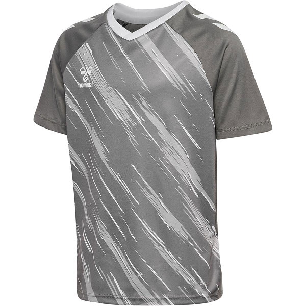 Hummel Match Triumph Maillot Manches Courtes Enfants - Gris / Blanc