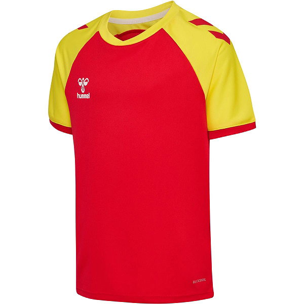 Hummel Match League Shirt Korte Mouw Kinderen - Rood / Geel