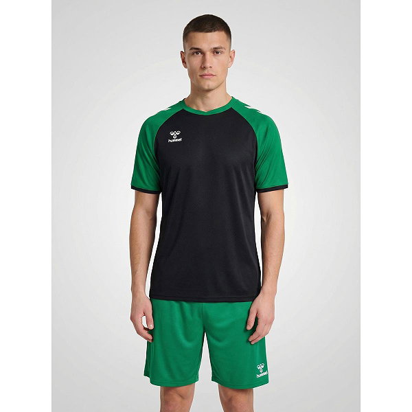 Hummel Match League Maillot Manches Courtes Hommes - Noir / Vert