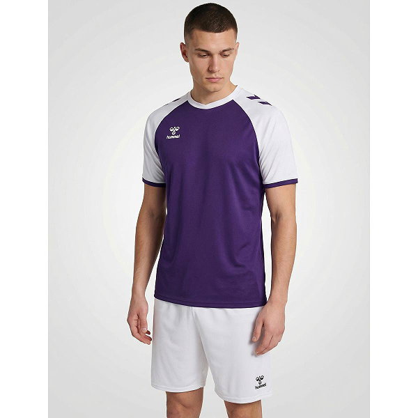 Hummel Match League Maillot Manches Courtes Hommes - Mauve / Blanc