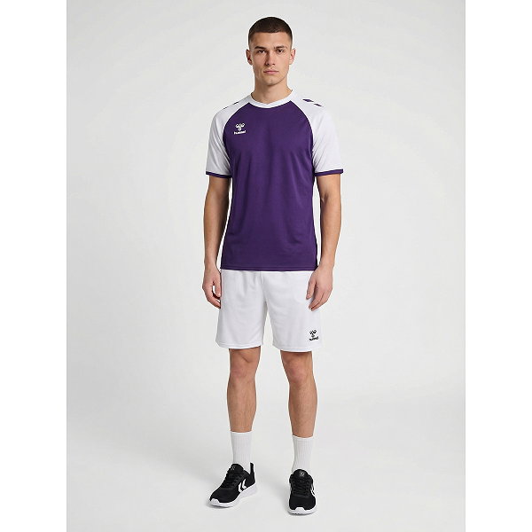 Hummel Match League Maillot Manches Courtes Hommes - Mauve / Blanc