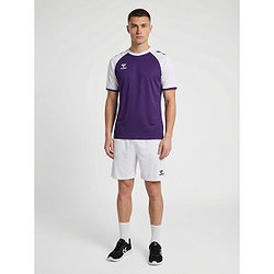 Présentation: Hummel Match League Maillot Manches Courtes Hommes - Mauve / Blanc