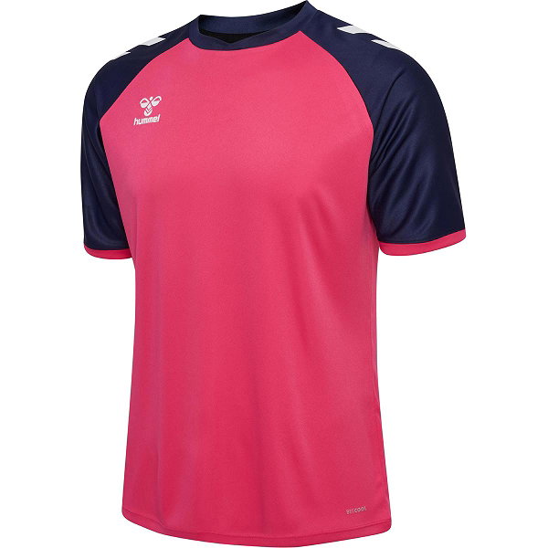 Hummel Match League Maillot Manches Courtes Hommes - Raspberry / Marine