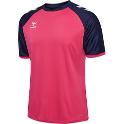 Présentation: Hummel Match League Maillot Manches Courtes Hommes - Raspberry / Marine