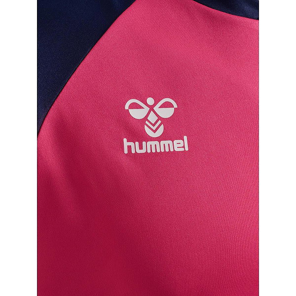 Hummel Match League Maillot Manches Courtes Hommes - Raspberry / Marine