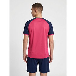 Présentation: Hummel Match League Maillot Manches Courtes Hommes - Raspberry / Marine