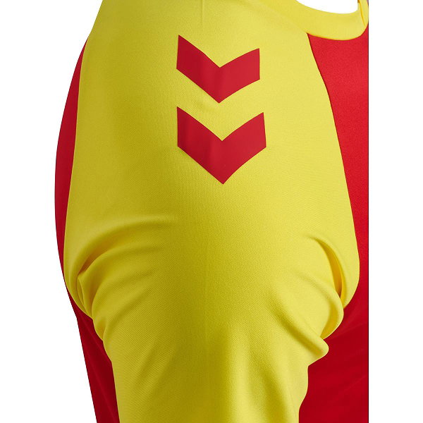 Hummel Match League Maillot Manches Courtes Hommes - Rouge / Jaune