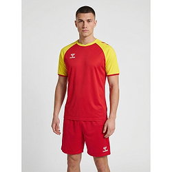 Présentation: Hummel Match League Maillot Manches Courtes Hommes - Rouge / Jaune