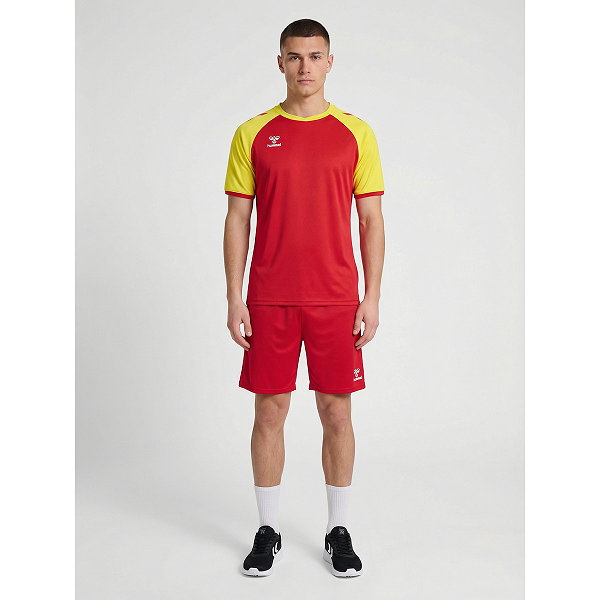 Hummel Match League Maillot Manches Courtes Hommes - Rouge / Jaune