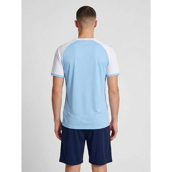 Hummel Match League Maillot Manches Courtes Hommes - Bleu Ciel / Blanc