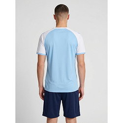 Présentation: Hummel Match League Maillot Manches Courtes Hommes - Bleu Ciel / Blanc