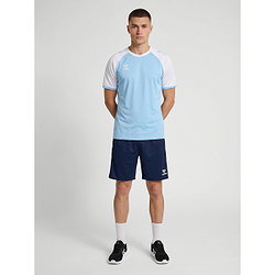 Présentation: Hummel Match League Maillot Manches Courtes Hommes - Bleu Ciel / Blanc