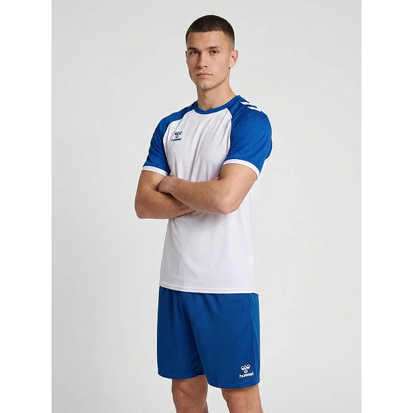 Hummel Match League Maillot Manches Courtes Hommes - Blanc / Royal