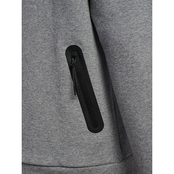 Hummel Tech Fleece Regular Zip Sweater Met Kap Heren - Grijs Gemeleerd