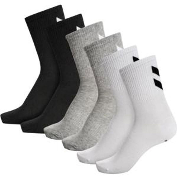 Hummel Chevron 6-Pack Sportsokken - Zwart / Wit / Grijs