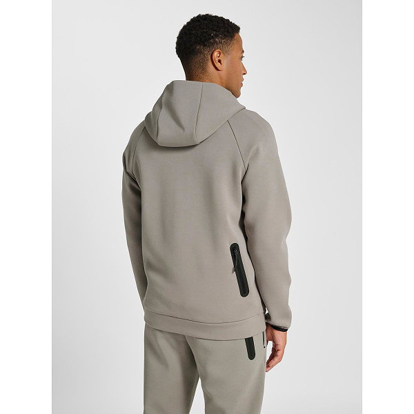 Hummel Tech Fleece Regular Zip Sweater Met Kap Heren - Taupe