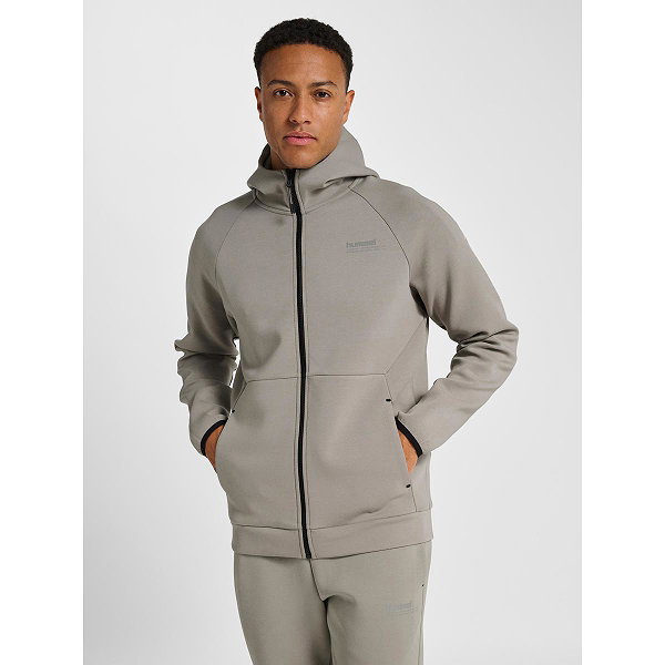 Hummel Tech Fleece Regular Zip Sweater Met Kap Heren - Taupe