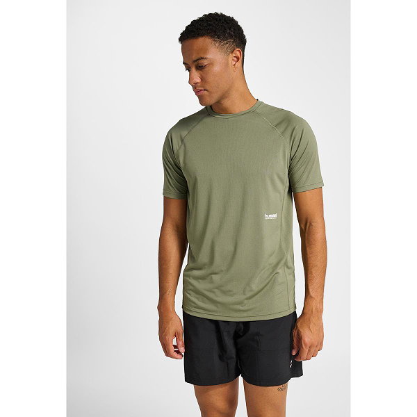 Hummel Pulse Workout T-Shirt Hommes - Kaki