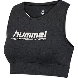 Hummel Pulse Logo Light Support Sport-Bh Damen - Schwarz Meliert