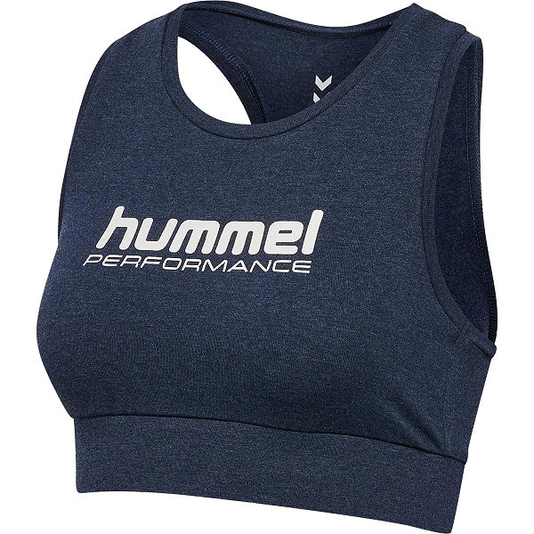 Hummel Pulse Logo Light Support Brassière De Sport Femmes - Marine Mélange