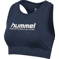 Hummel Pulse Logo Light Support Sport-Bh Damen - Marine Meliert