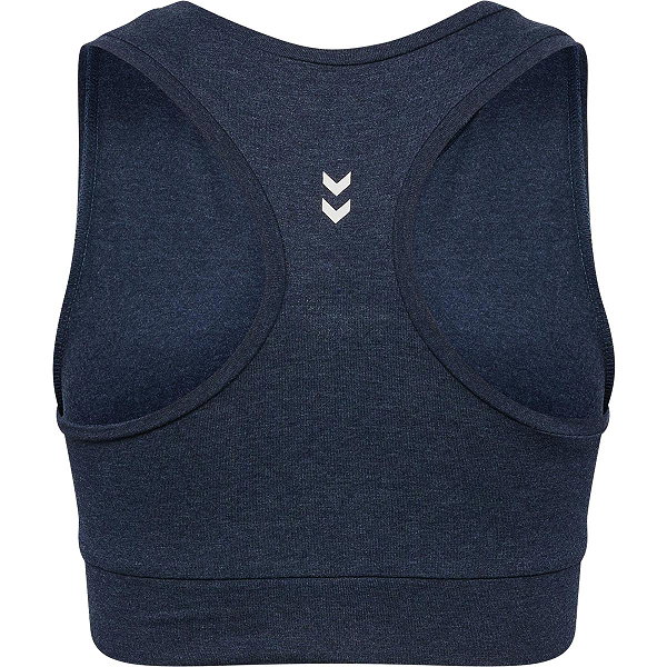 Hummel Pulse Logo Light Support Brassière De Sport Femmes - Marine Mélange