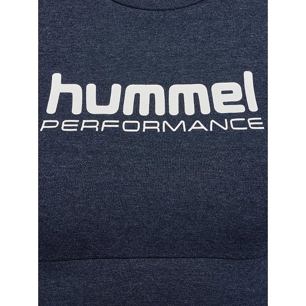 Hummel Pulse Logo Light Support Brassière De Sport Femmes - Marine Mélange