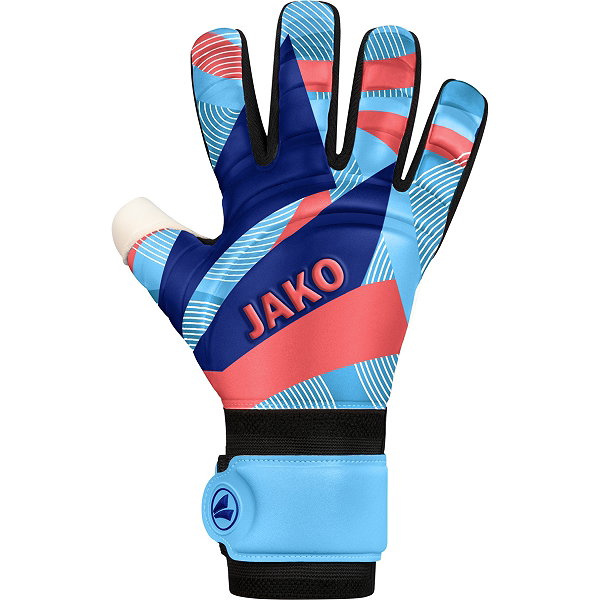 Jako River Supersoft Nc Gants De Gardien - Bleu Ciel / Corail / Navy