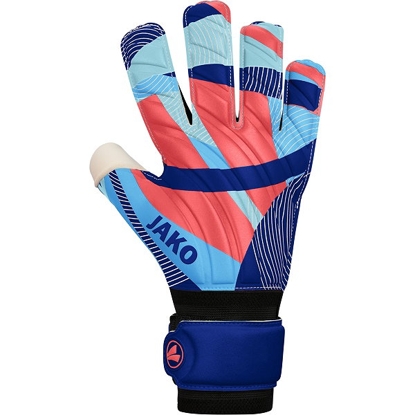Jako River Basic Rc Torwarthandschuhe - Navy / Skyblue / Koralle