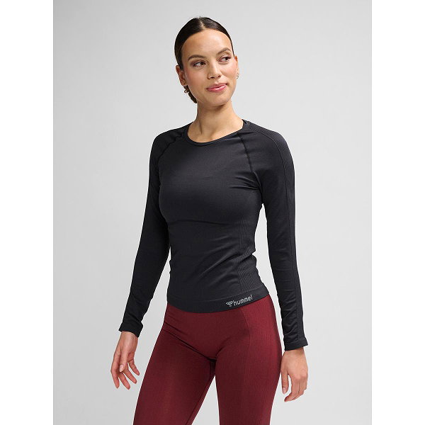 Hummel Seamless Long Tight Damen - Schwarz Meliert