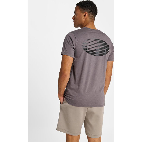 Hummel Pulse Graphic T-Shirt Hommes - Gris Foncé