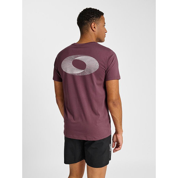 Hummel Pulse Graphic T-Shirt Heren - Bordeaux