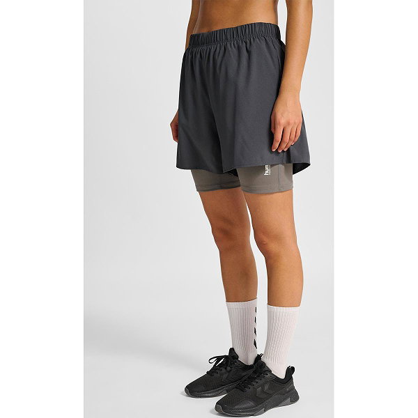 Hummel Hiit Intensity 2-In-1-Laufshorts Damen - Dunkelgrau