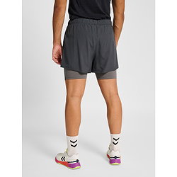 Vorschau: Hummel Hiit Intensity 2-In-1-Laufshorts Damen - Dunkelgrau