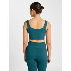 Voorvertoning: Hummel Pulse Seamless Rib Sport-Bh Dames - Groen