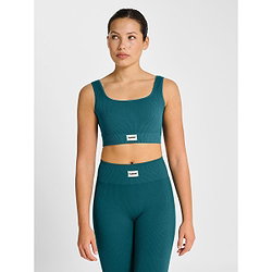 Voorvertoning: Hummel Pulse Seamless Rib Sport-Bh Dames - Groen