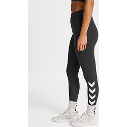 Vorschau: Hummel Pulse Logo Long Tight Damen - Schwarz Meliert