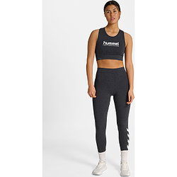 Vorschau: Hummel Pulse Logo Long Tight Damen - Schwarz Meliert