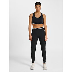 Voorvertoning: Hummel Pulse Mid Waist Long Tight Dames - Zwart