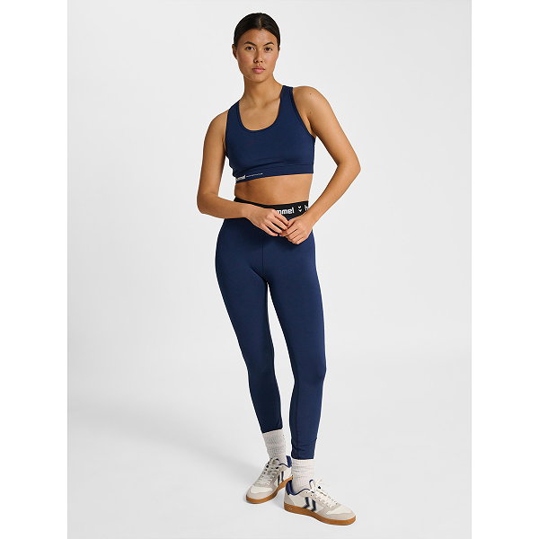 Hummel Pulse Mid Waist Cuissard Long Femmes - Marine
