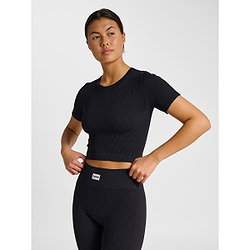 Voorvertoning: Hummel Pulse Seamless Rib T-Shirt Dames - Zwart