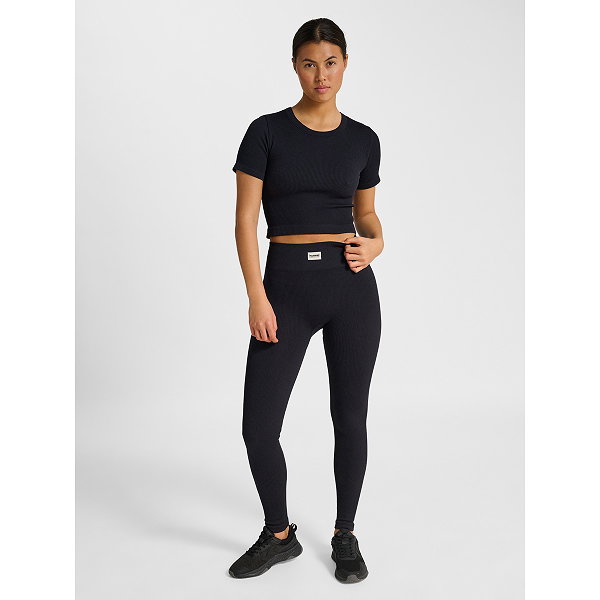 Hummel Pulse Seamless Rib T-Shirt Dames - Zwart