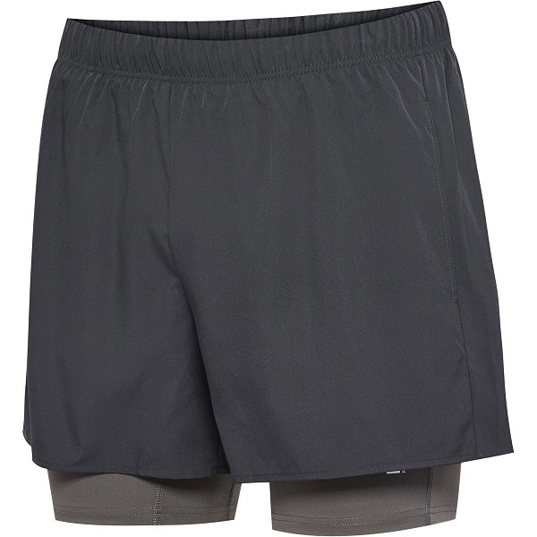 Hummel Hiit Intensity Short De Running 2-En-1 Hommes - Gris Foncé