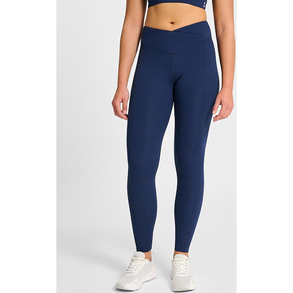 Hummel Yoga Wrap High Waist Long Tight Dames - Marine