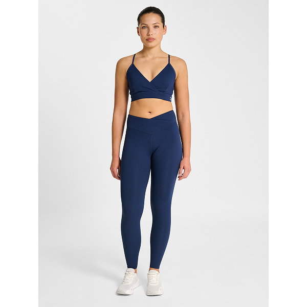 Hummel Yoga Wrap High Waist Long Tight Dames - Marine